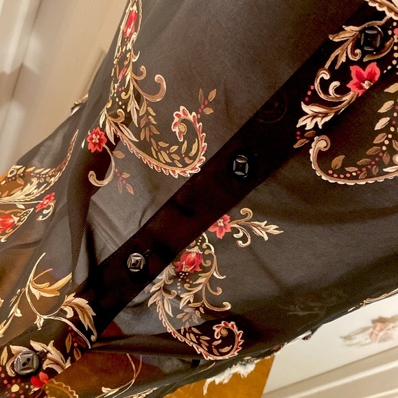 VINTAGE EMMA JAMES Petite paisley Filagree Floral Top - Picture 10 of 11